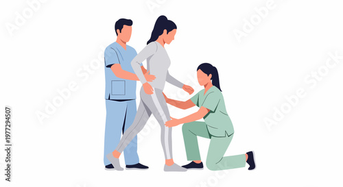 Physical Therapy Rehabilitation Session with Medical Professionals.