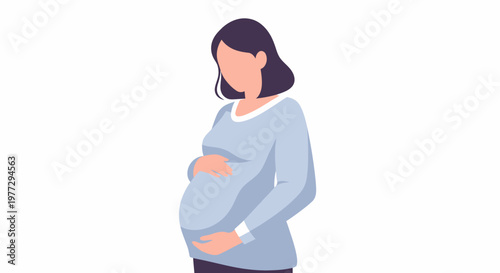 Pregnant Woman Expecting Baby.