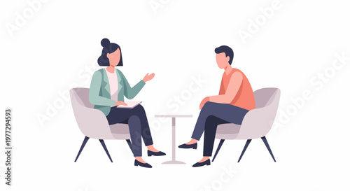 Psychologist Consulting Patient in Therapy Session.