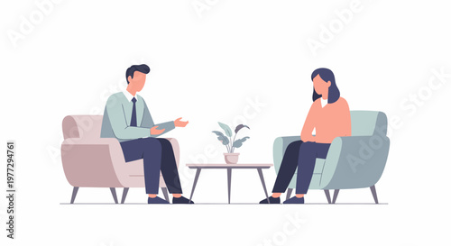 Therapy Session with Counselor and Patient.