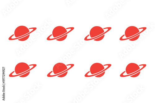 Planet Saturn with planetary ring icon silhouette vector illustration