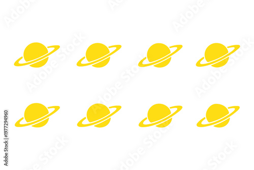 Planet Saturn with planetary ring icon silhouette vector illustration
