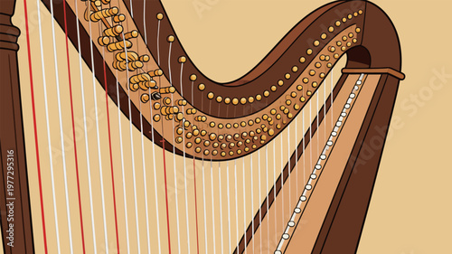 Illustration of a Harp Instrument