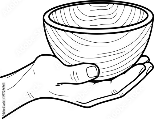 Empty Bowl Hunger Silhouette Poverty Awareness Famine Relief Human Rights Vector