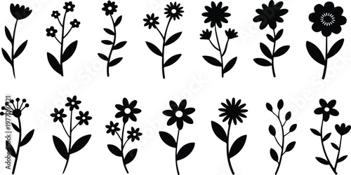 A set of vector illustrations in a simple children's style. Cute llamas in different poses. . Vector illustration