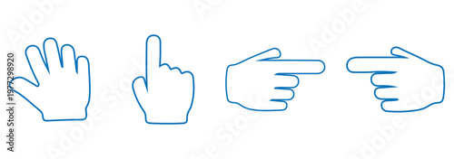 Hand click icon set. pointer icon vector. hand cursor icon