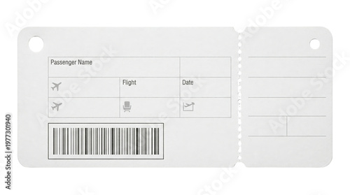 Cuadro en lienzo Blank airplane boarding pass ticket with barcode template