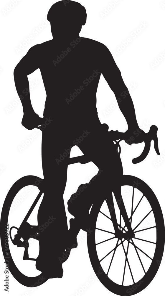Naklejka premium Person riding a bicycle in a relaxed and casual manner