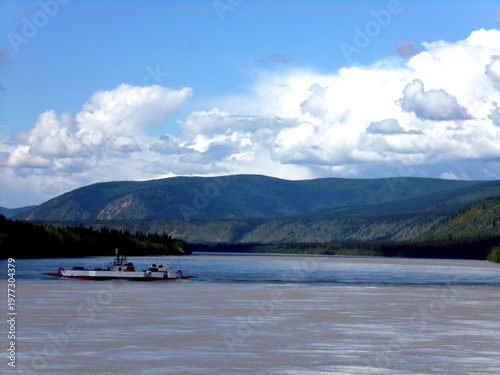 The ferry on the Yukon River, Yukon, Canada
