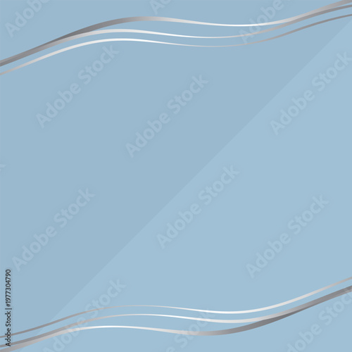 高級感のあるラインの背景　くすみブルー＆シルバー
