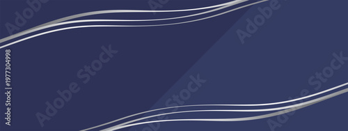 高級感のあるラインのバナー背景　ネイビーブルー＆シルバー