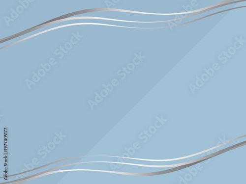高級感のあるラインの背景　くすみブルー＆シルバー