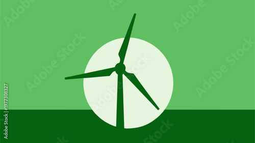 Minimalist Wind Turbine Icon for Green Energy and Renewable Power Concepts