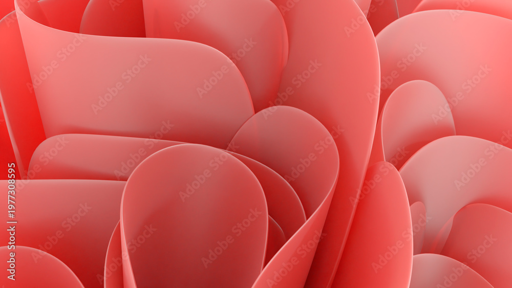 Obraz premium Abstract three-dimensional background with multi-layered smooth shapes and soft gradients. A modern, futuristic composition with dynamic curves for a stylish design.