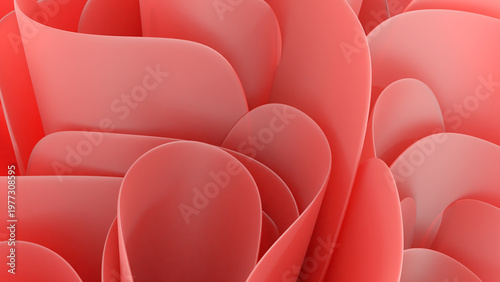 Abstract three-dimensional background with multi-layered smooth shapes and soft gradients. A modern, futuristic composition with dynamic curves for a stylish design.