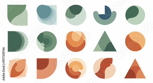 Geometric Shapes with Earthy Tones and Colors.