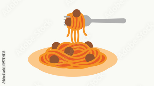 A plate of spaghetti with meatballs.