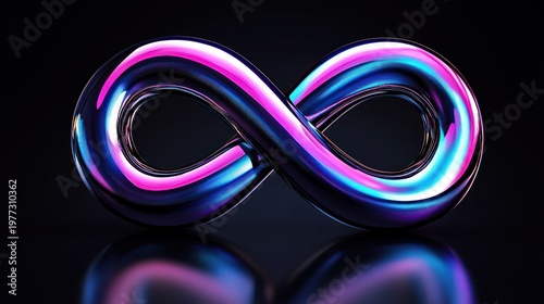 Infinity symbol, iridescent, metallic