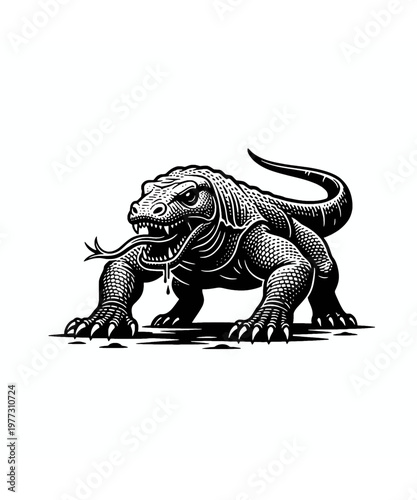 aggressive crocodile hissing in water vector illustration