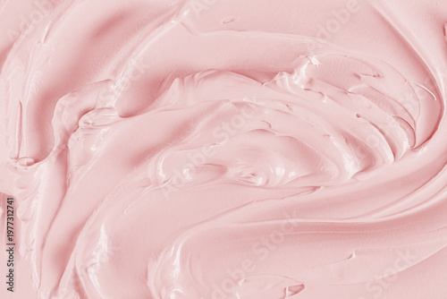 Foto Delicate texture of pink fruit cream