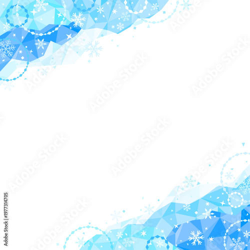 ポップなひんやり氷透過フレーム1_正方形