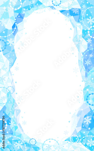 ポップなひんやり氷透過フレーム4_縦