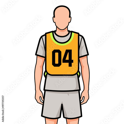 Sports Player with Number 04 Bib, Athletic Uniform, Ready for Game