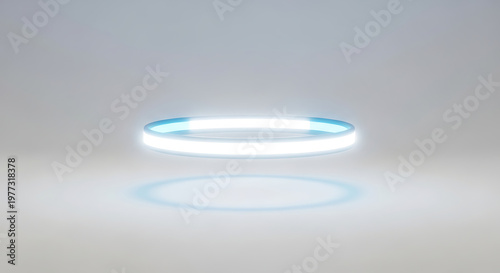 Abstract floating light ring isolated futuristic energy concept
