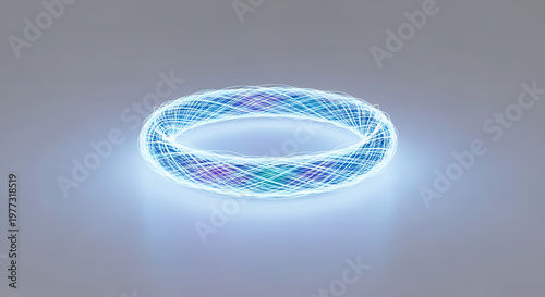 Abstract floating light ring isolated futuristic energy concept