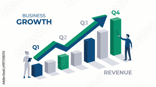 Company Growth Graph Minimal Corporate Finance Analytics Background