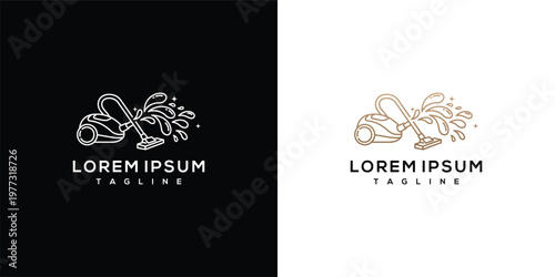 Vacuum Cleaner And Water Splashes Logo Design