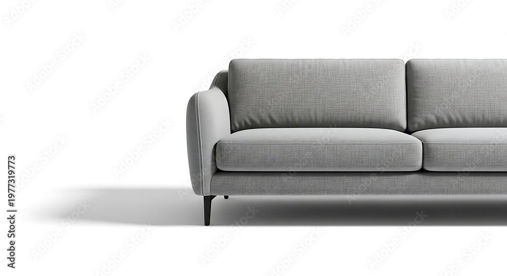 Fototapeta premium Modern fabric sofa isolated on clean background e-commerce style