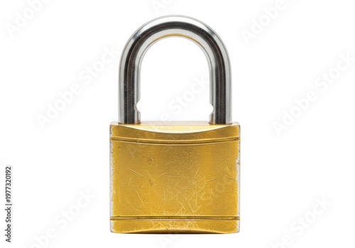 Weathered Brass Metal Padlock For Security And Privacy Design