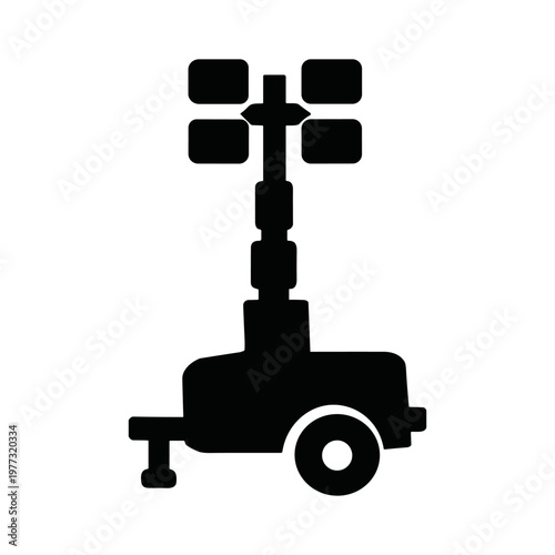 Light tower construction solid black icon vector illustration