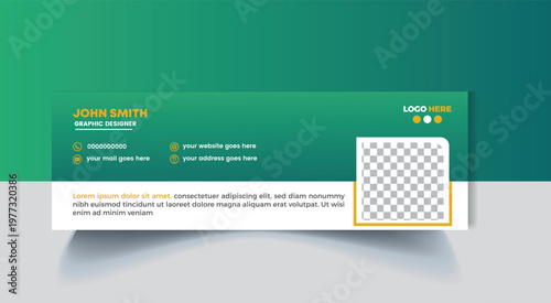 Modern Green and White Graphic Designer Business Card Template Design
