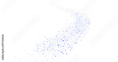 光り輝く青い粒子が飛び散るイラスト：背景透過