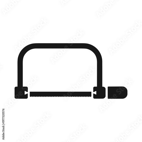 Coping saw woodworking tool solid black icon vector illustration