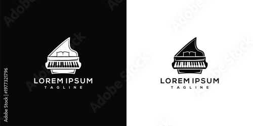 Minimalist Grand Piano Logo Design