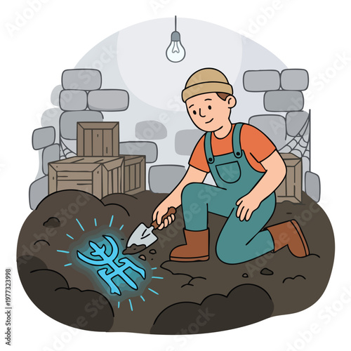 Archaeologist Unearths Ancient Glowing Artifact During Excavation.