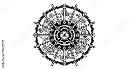 Ancient Greek carved wooden door featuring a vintage gold clock face and nautical compass wheel symbol as an antique metal travel sign