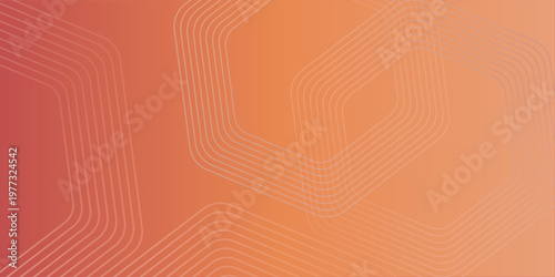 Abstract background with curved white lines on a gradient orange-red backdrop. Modern and dynamic design with lines creating a sense of movement and flow. Colorful background with design