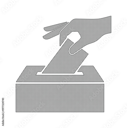 Hand casting vote into ballot box, election symbol, democratic process, civic duty, voting concept, vector illustration