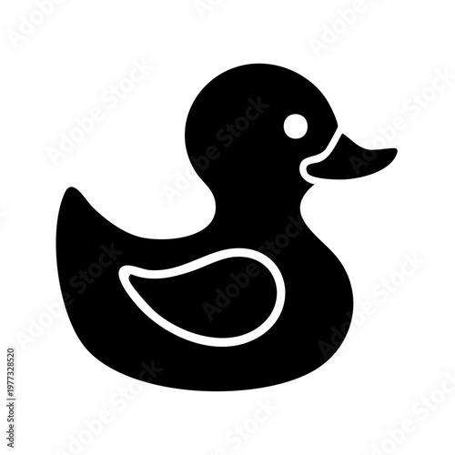 Rubber Duck Bath Toy Silhouette Icon