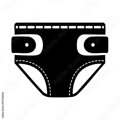 Folded Baby Diaper Nappy Glyph Icon