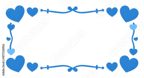 blue heart frame, heart shaped border, romantic frame design, love border illustration, valentine heart outline, wedding invitation frame, decorative heart border, elegant blue frame, floral heart des