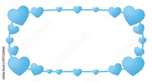 blue heart frame, heart shaped border, romantic frame design, love border illustration, valentine heart outline, wedding invitation frame, decorative heart border, elegant blue frame, floral heart des