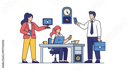 Business people communicating in office.