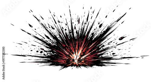 Explosion of Black and Red Lines.