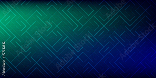 halftone with blue-green gradation, abstract background pattern, neon light reflecting walls and floors, dark colors, and feel the speed of digital technology connected with blue-green background.