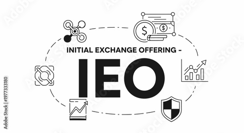 Initial Exchange Offering (IEO) Cryptocurrency Investment Concept Illustration